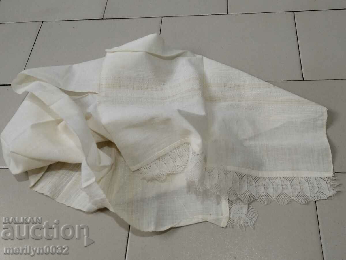 Old fringed cloth with lace, knitting, fringe with embroidery - 6 Old fringed cloth with lace, knitting, fringe with embroidery - 6