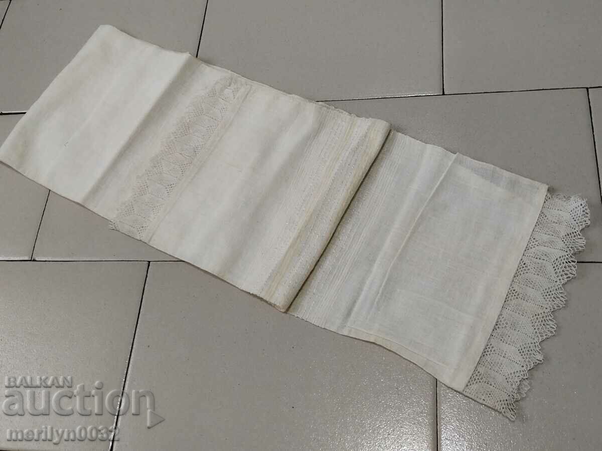 Old fringed cloth with lace, knitting, fringe with embroidery - 7 Old fringed cloth with lace, knitting, fringe with embroidery - 7