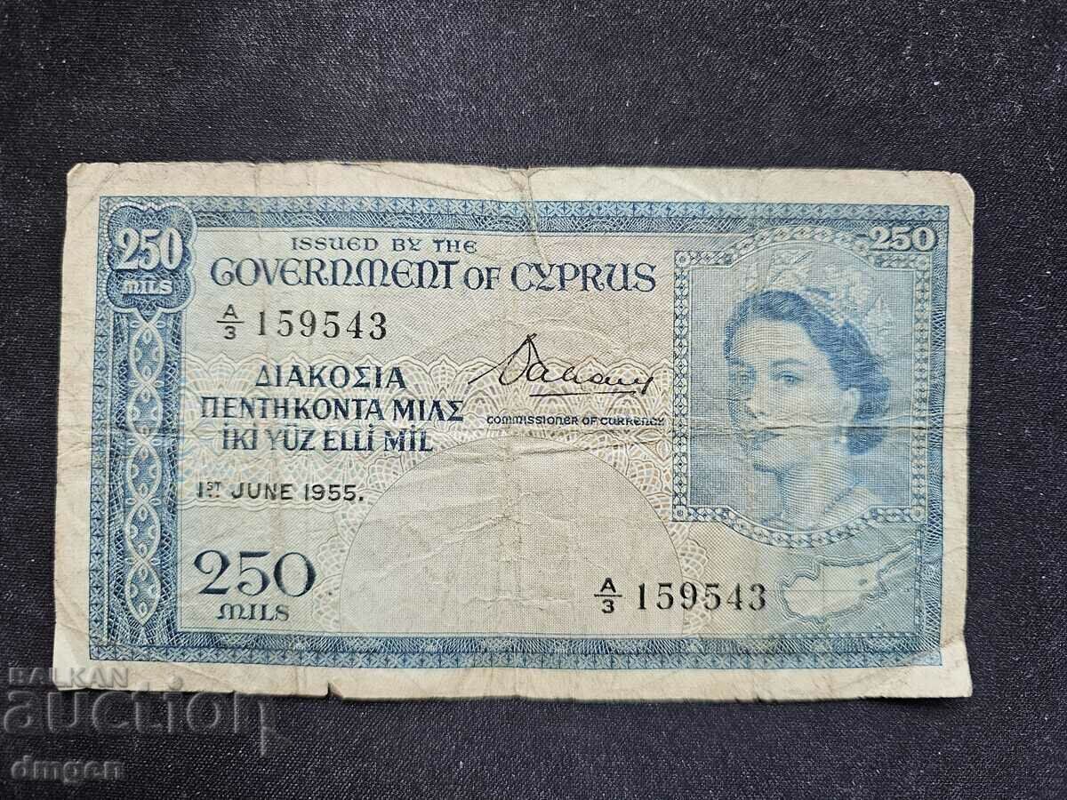 250 mils Cyprus 1955