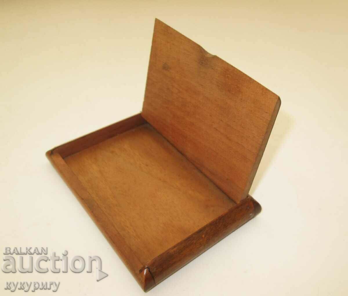 Old wooden cigarette case with mother-of-pearl inlay - 5