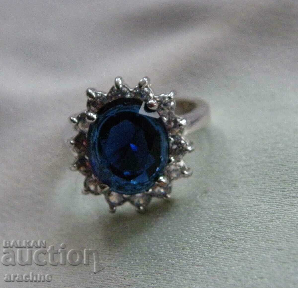 Silver ring with london blue topaz with price 75.00 BGN | € 38.35