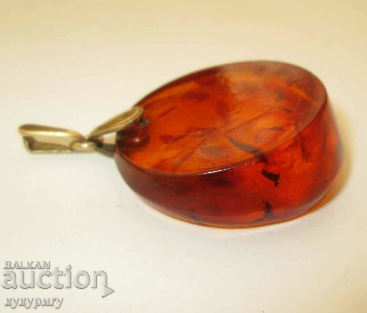 Delivery of Old USSR women's locket pendant silver and solid amber Delivery of Old USSR women's locket pendant silver and solid amber