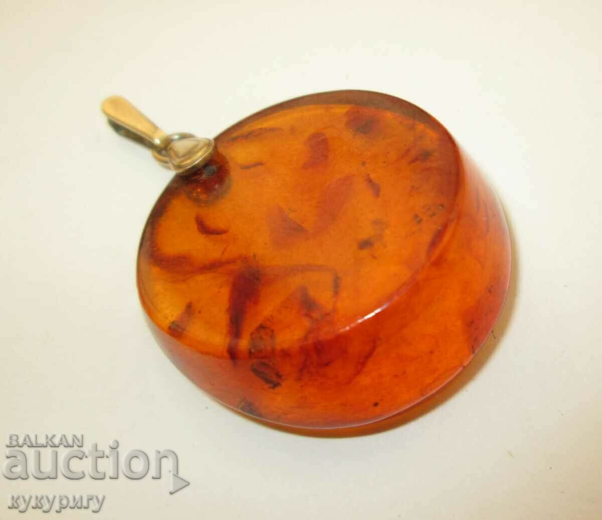 Old USSR women's locket pendant silver and solid amber - 5 Old USSR women's locket pendant silver and solid amber - 5