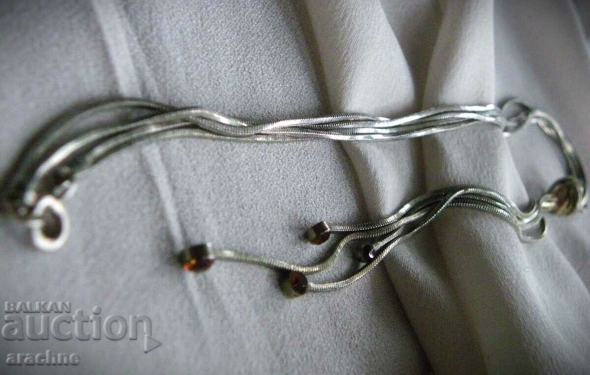 Elegant silver necklace with brown tourmalines - 6 Elegant silver necklace with brown tourmalines - 6