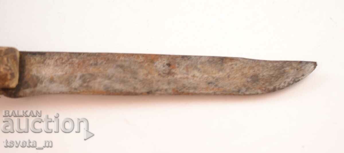 Auction  Antique knife with a wooden handle