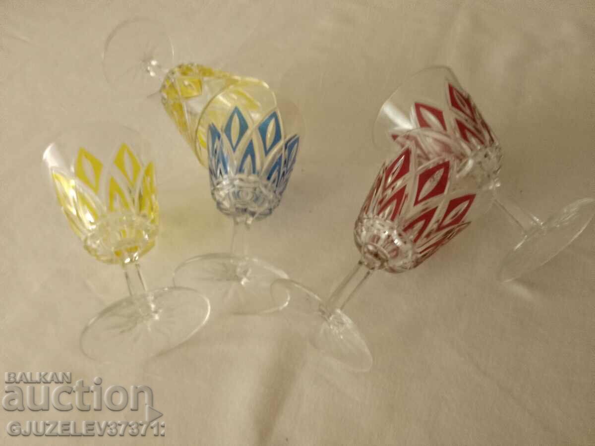 set of 5 vintage VMC Reims French-120 liqueur glasses with price 120.00 BGN | € 61.36