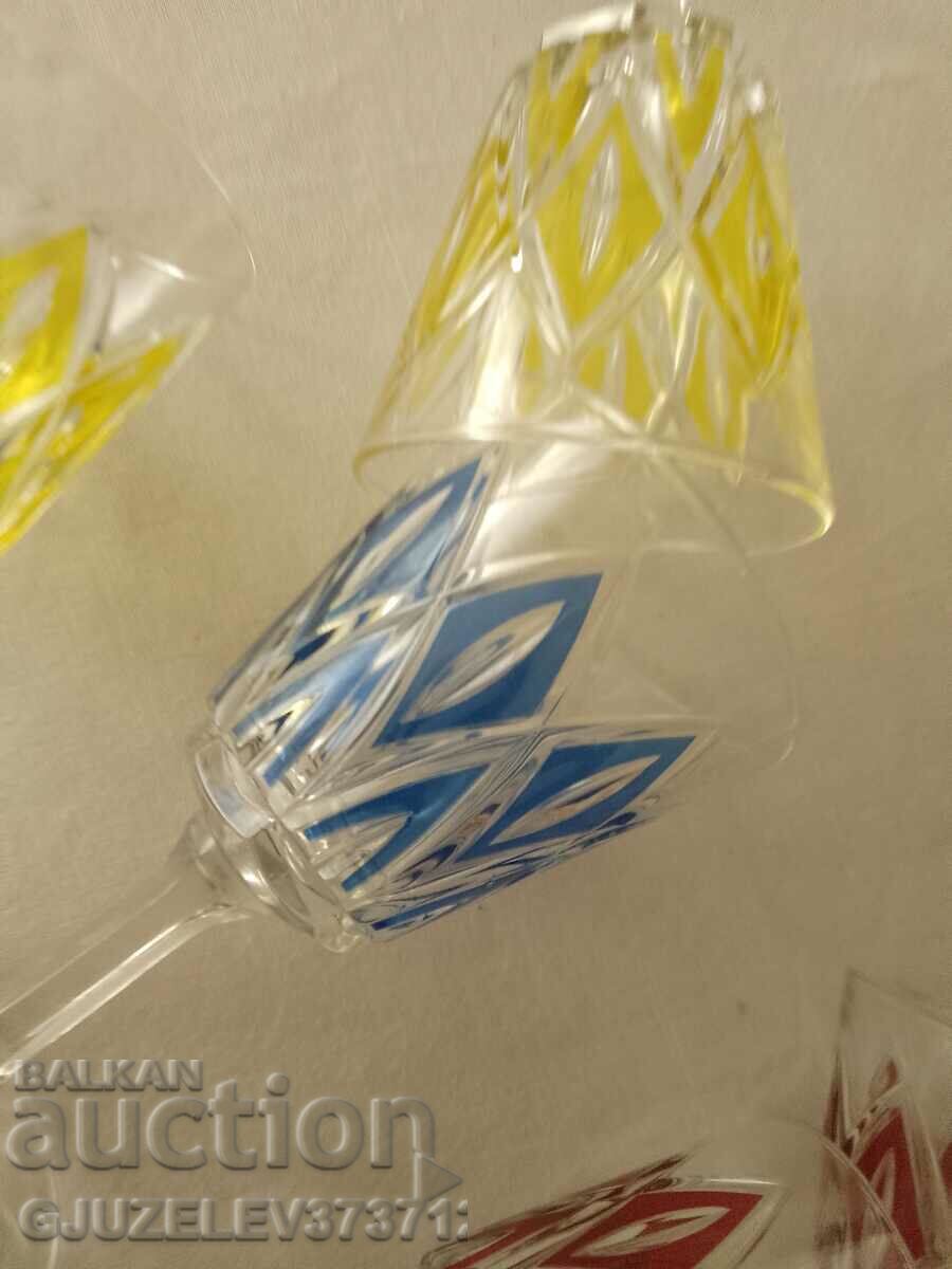 Auction  set of 5 vintage VMC Reims French-120 liqueur glasses