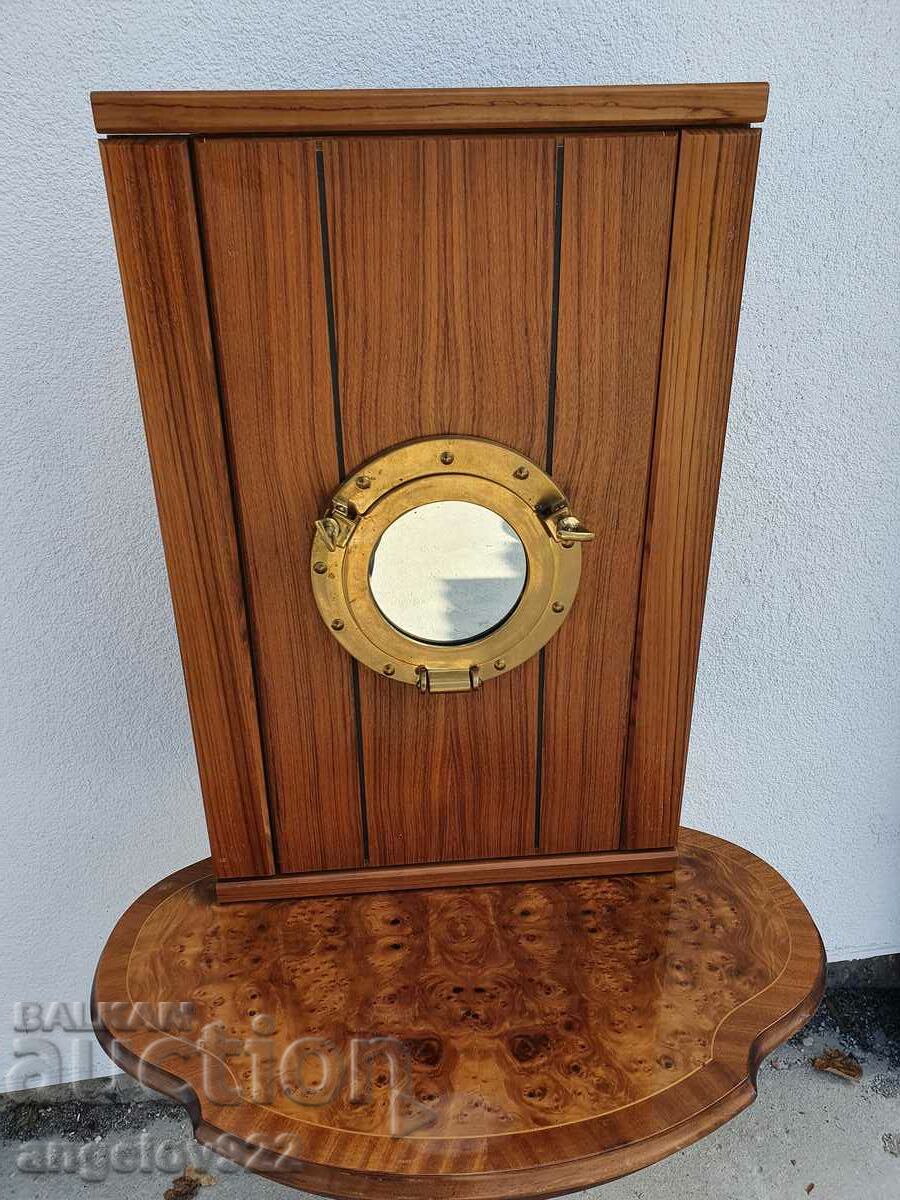 Bathroom cabinet with bronze hatch mirror!