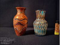 2 hand-painted vases, perfectly preserved