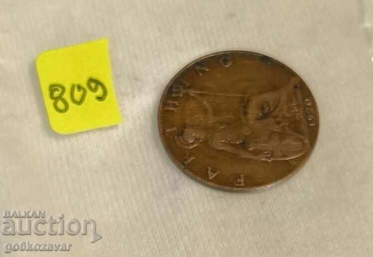 Auction Great Britain 1 farthing 1920 Auction Great Britain 1 farthing 1920