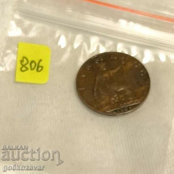 Δημοπρασία Μεγάλη Βρετανία 1 farthing 1921 Δημοπρασία Μεγάλη Βρετανία 1 farthing 1921