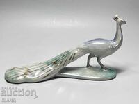 Old Porcelain Figure Isis Bulgaria Peacock Porcelain