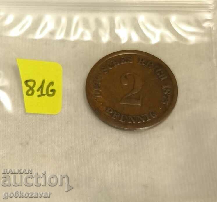 Auction Germany 2 Pfennig 1875 D Auction Germany 2 Pfennig 1875 D