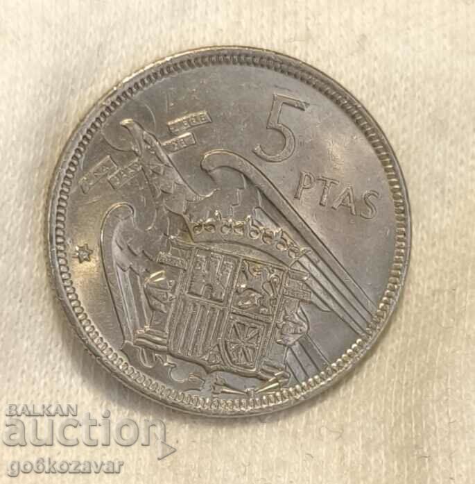 Spain 5 pesetas 1957