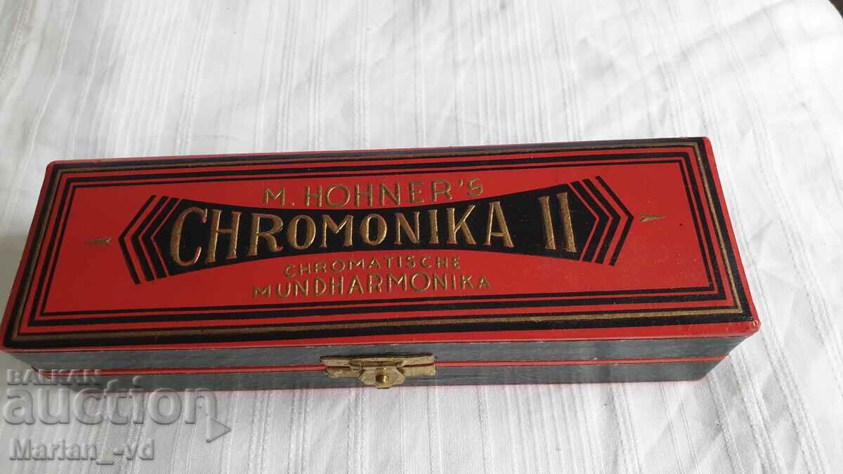 Auction  Harmonica M Hohner "CHROMONIKA II" with original box 1945