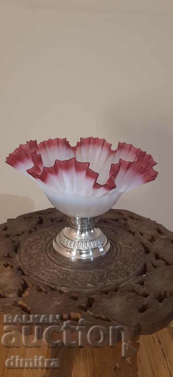 Art Deco curled glass bowl