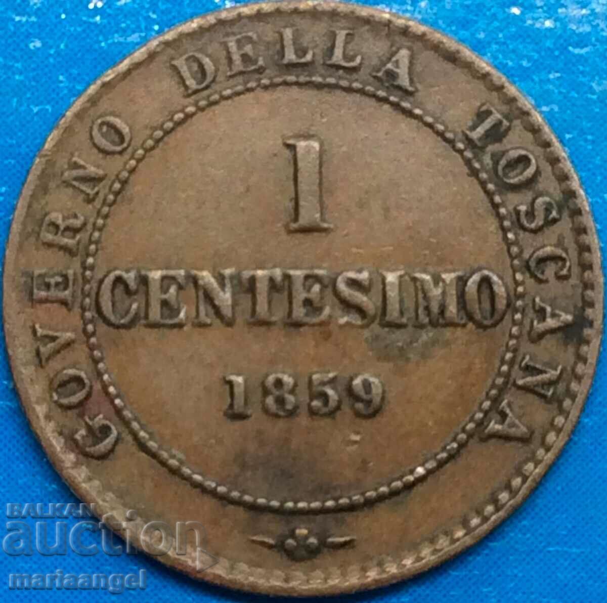 1 centesimo 1859 Italia Toscana Victor Emmanuel II