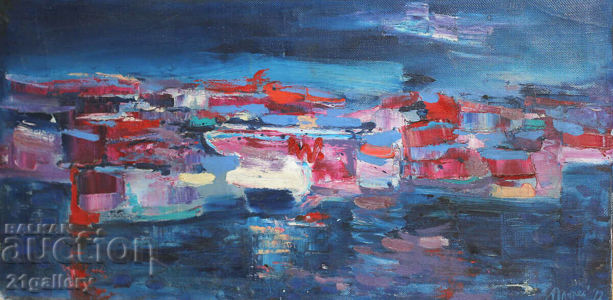 Dolores Dilova (1960-) Θαλασσογραφία - λάδι 1992 με τιμή € 1022.58 | 1999.99 BGN Dolores Dilova (1960-) Θαλασσογραφία - λάδι 1992 με τιμή € 1022.58 | 1999.99 BGN