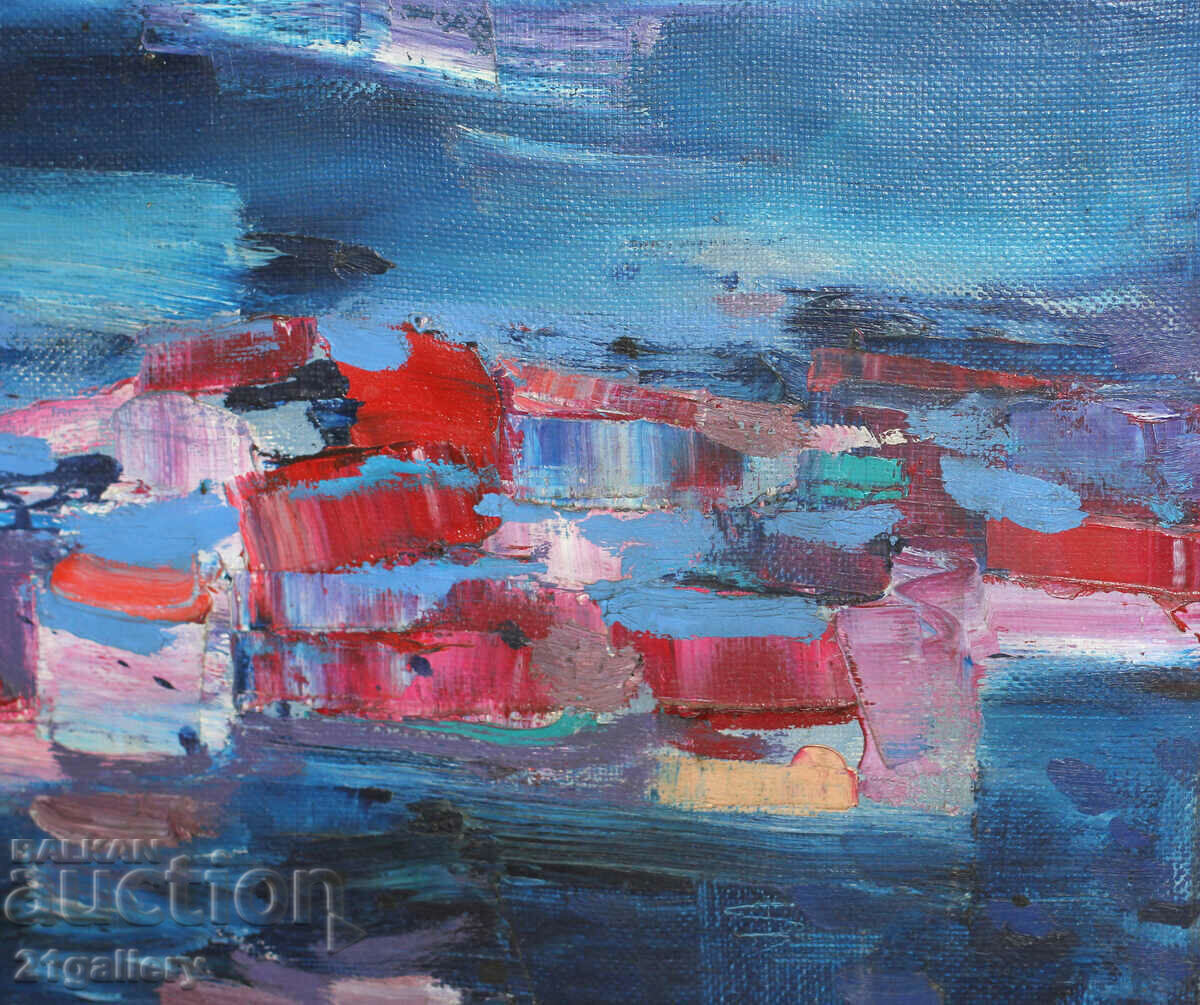 Долорес Дилова (1960-) Морски пейзаж - масло 1992 - 5