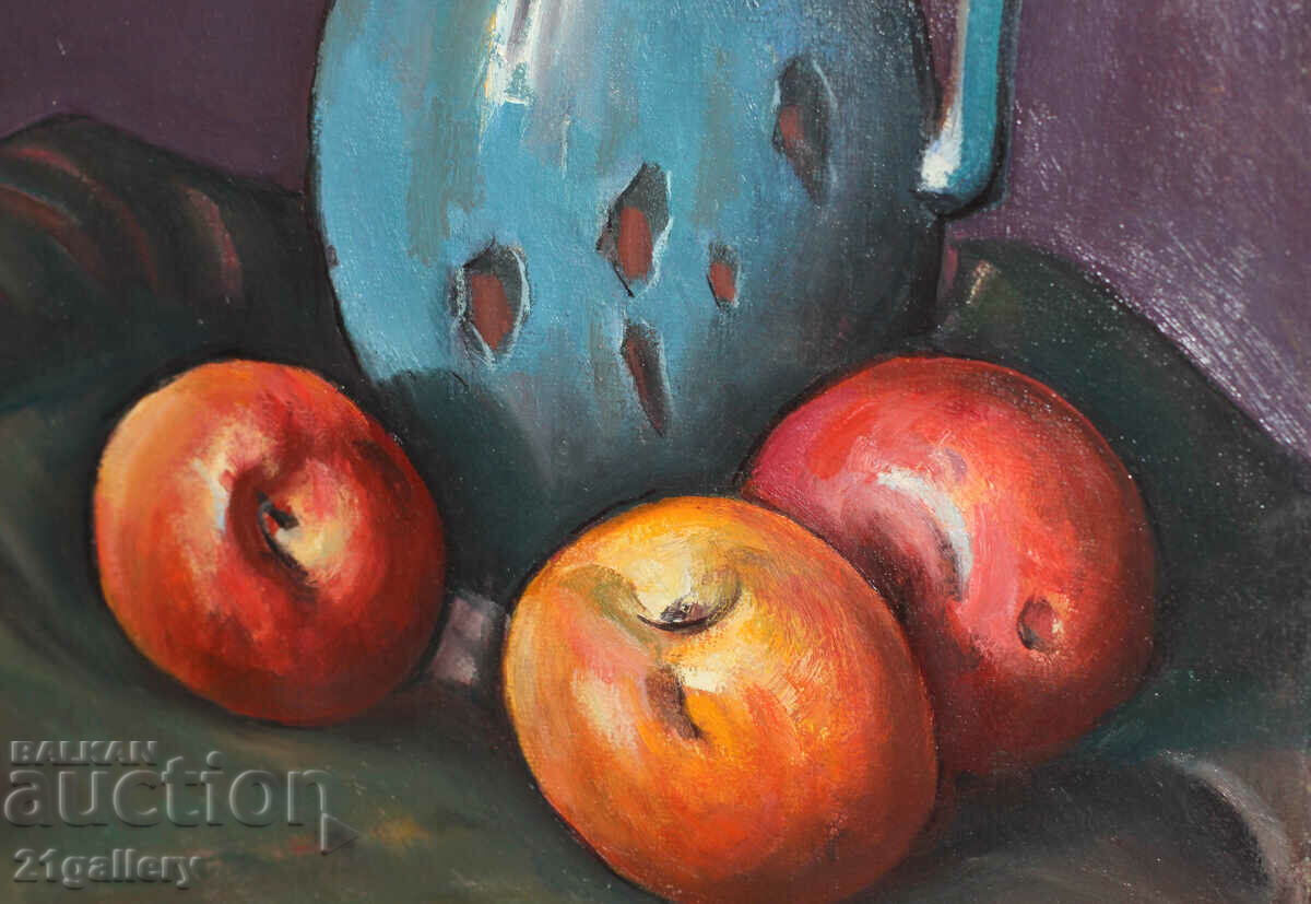 Prof. Stoyan Domuschiev (1935-2021) Still life with jug and fruits - 5 Prof. Stoyan Domuschiev (1935-2021) Still life with jug and fruits - 5