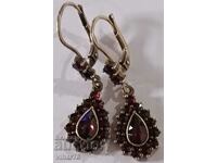 Bohemian garnet silver earrings