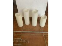 Lot of large festive candles with artificial flame - 4 pieces