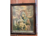 Very old Russian home icon-lithography-19th century-33/27cm