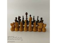 Old Set of Wooden Chess Pieces #5743