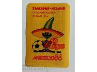 , 1986 PLASTIC SOCCER CALENDAR MEXICO 86 WORLD