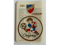 , 1986 PLASTIC FOOTBALL CALENDAR DFS SPARTAK PLOVDIV