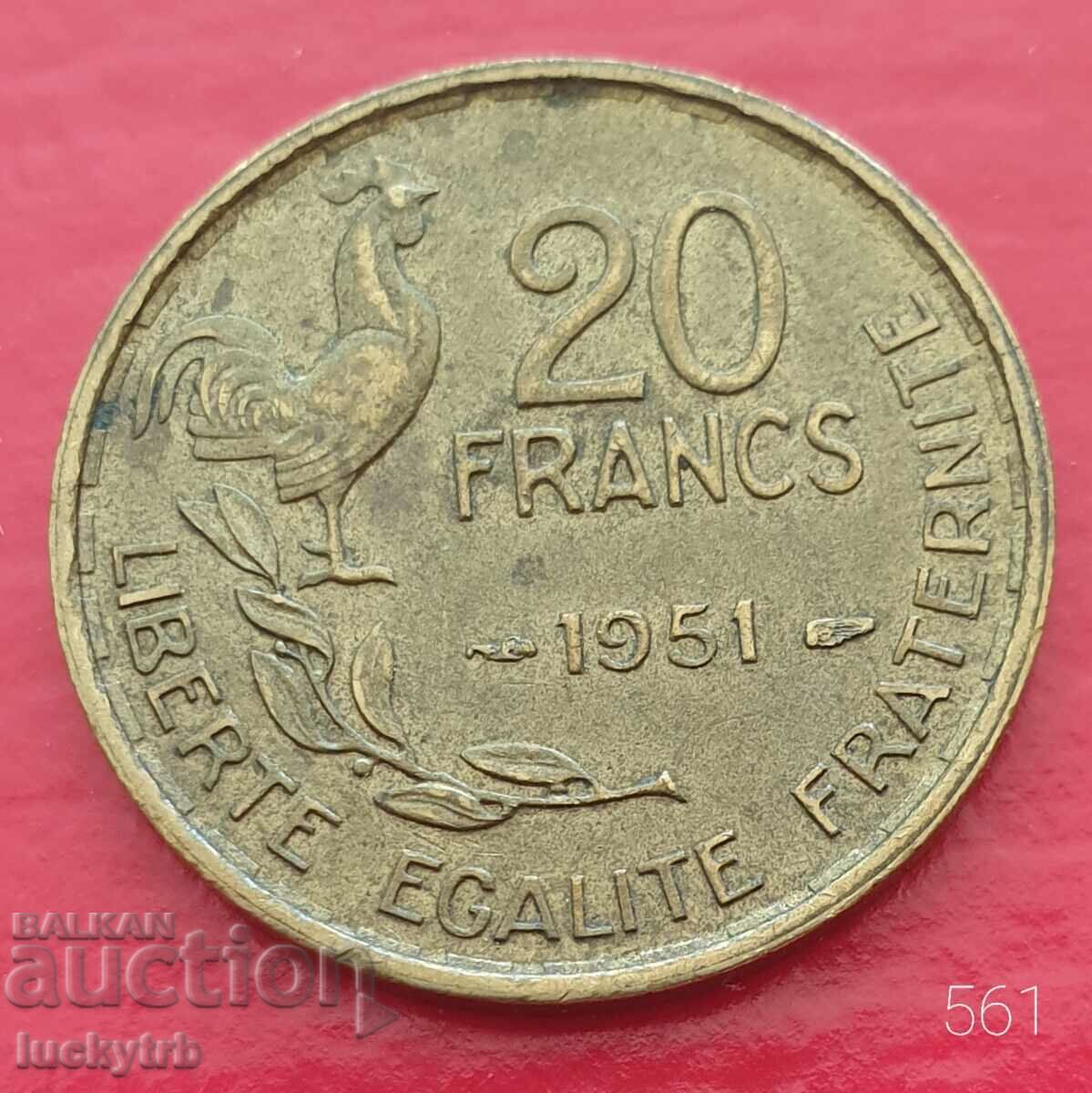 20 francs 1951 - France