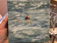 Anton Yordanov - Oil painting landscape - Buoy with. Krapets