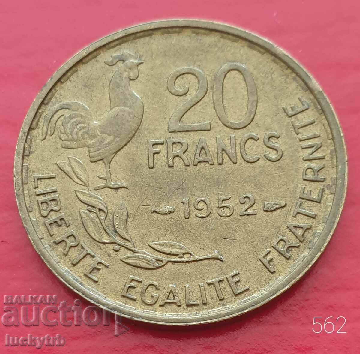 20 franci 1952 - Franta