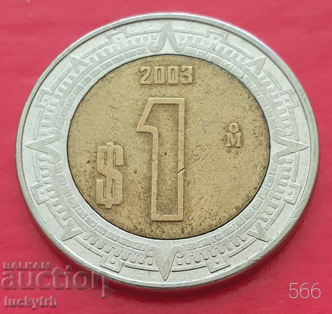 1 песо 2003 - Мексико