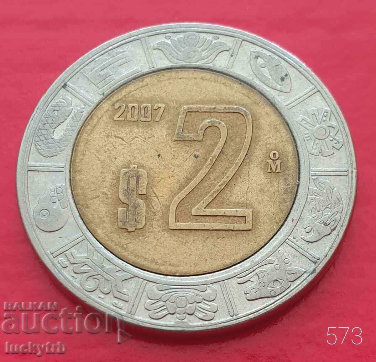 2 pesos 2007 - Mexico