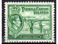 GB/Turks&Calcos Isl.-1938-KGVI-Regular-Morse Salt Mining,MLH