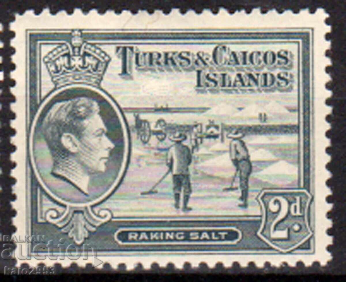 GB/Turks&Calcos Isl.-1938-KGVI-Regular-Morse Salt Mining,MLH