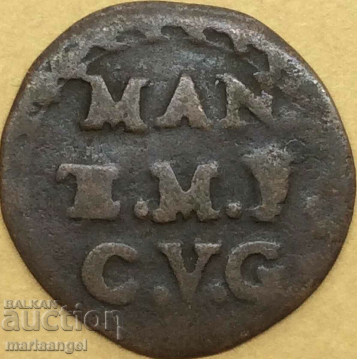 Mantua 1 Soldo Ferdinand Carl Gonzaga 1700-1707 Billon Ιταλίας