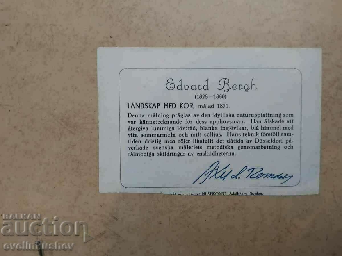 Imprimare de artă pictură de Eduard Berg 1828-1880. - 7