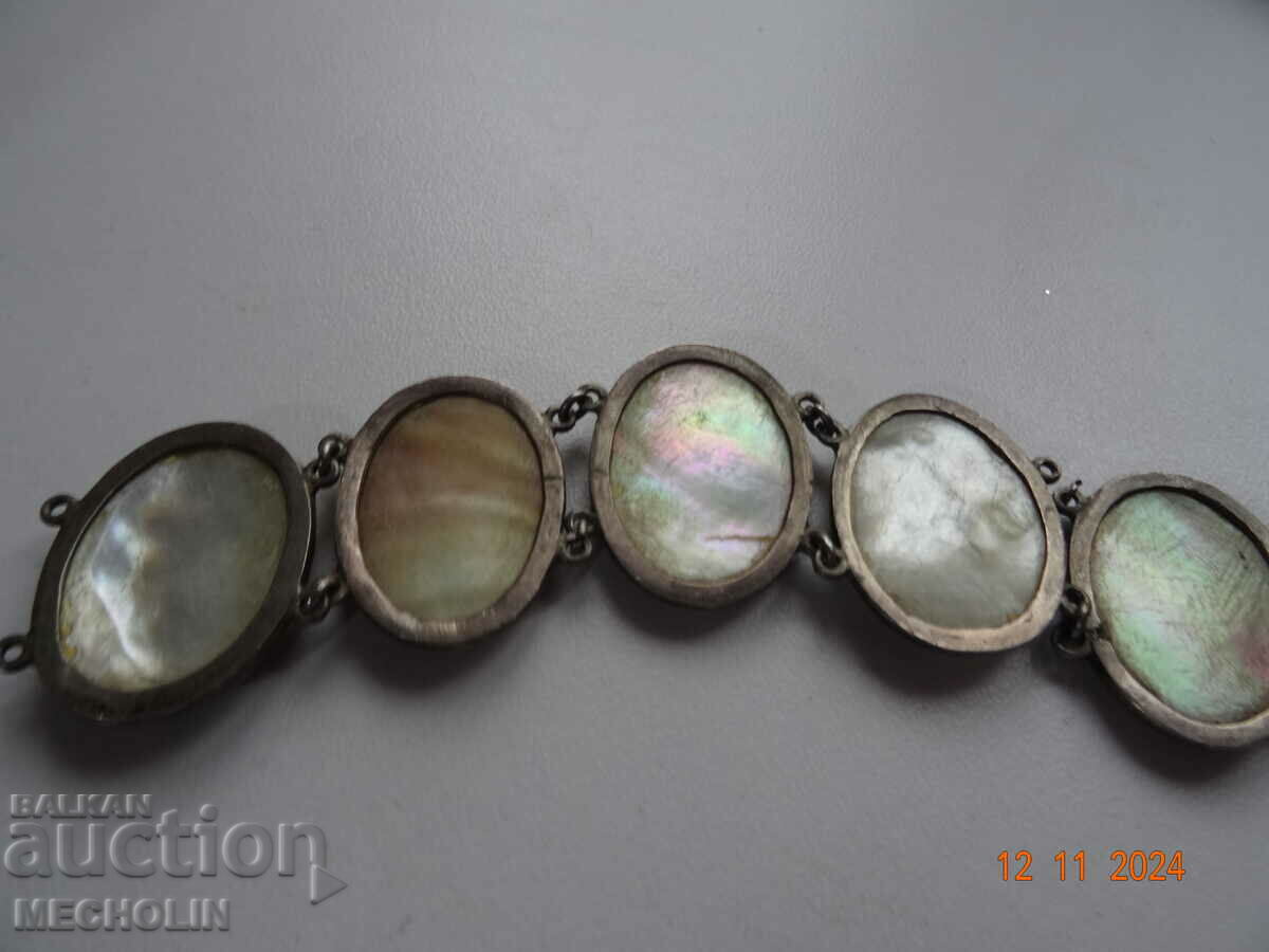 OLD MOTHER OF PEARL BRACELET WITH PATTERNS - 6 OLD MOTHER OF PEARL BRACELET WITH PATTERNS - 6
