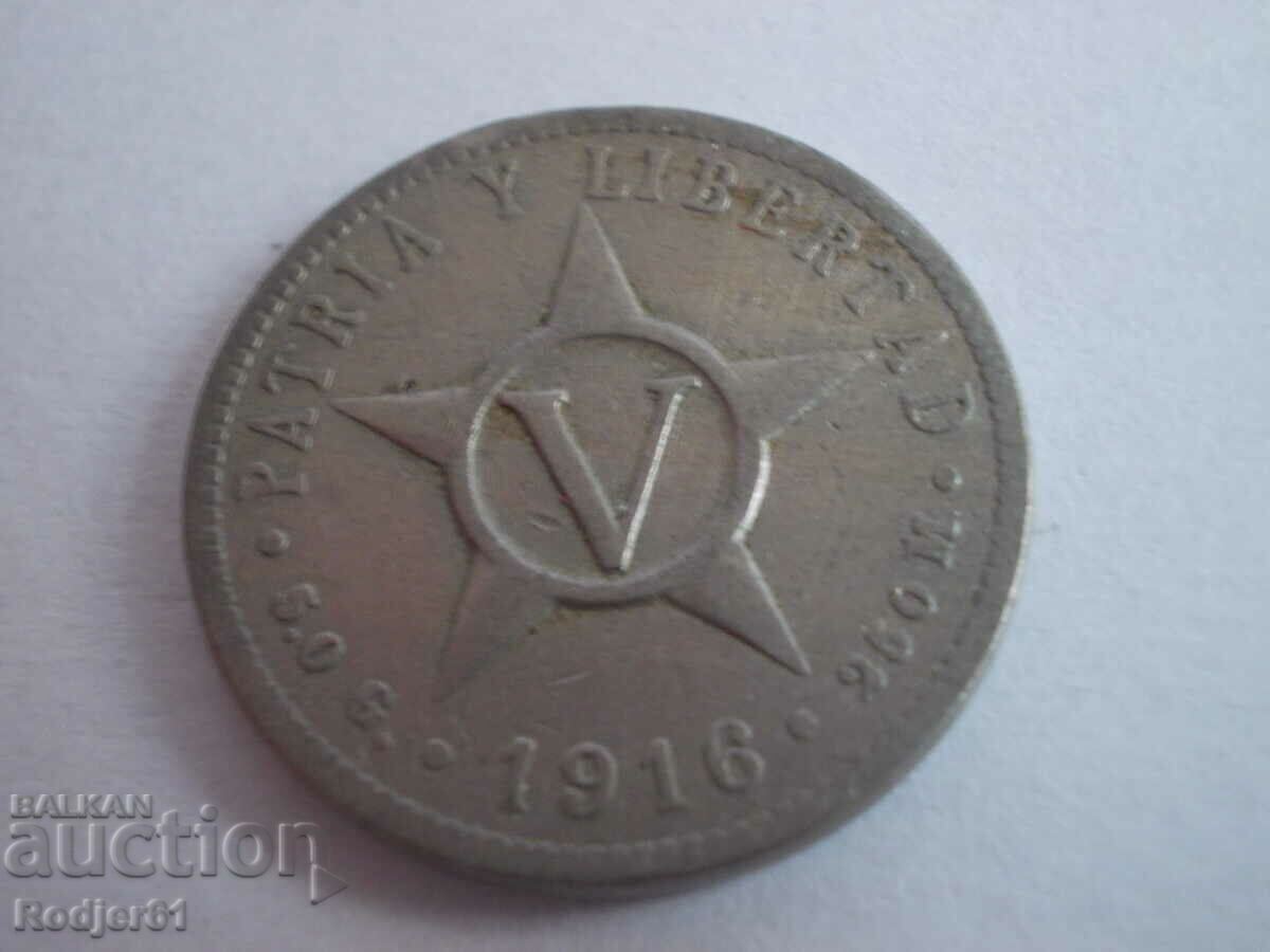 Auction 1916 5 centavos Cuba Auction 1916 5 centavos Cuba