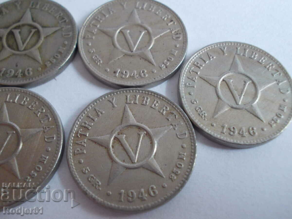 Auction 1946 5 centavos Cuba Auction 1946 5 centavos Cuba