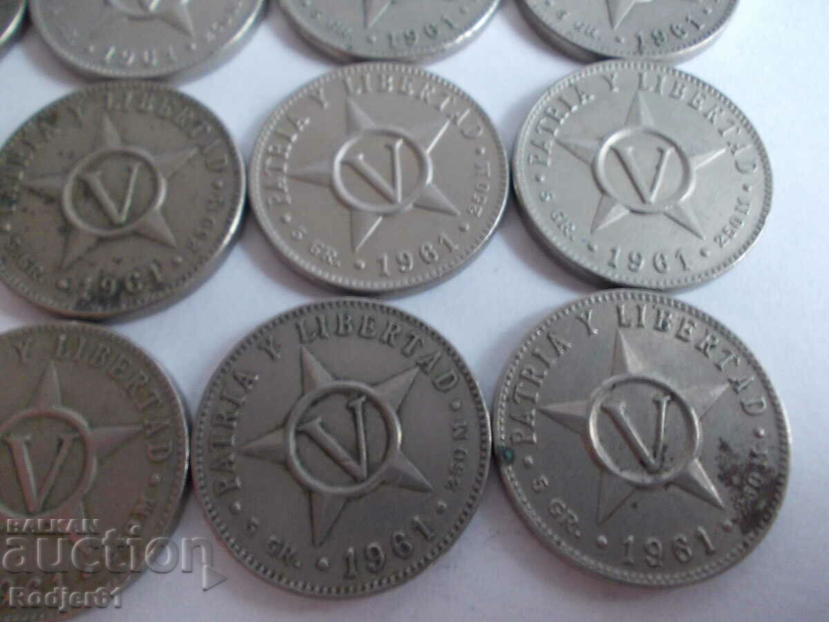 Auction 1961 5 centavos Cuba 12 pcs Auction 1961 5 centavos Cuba 12 pcs