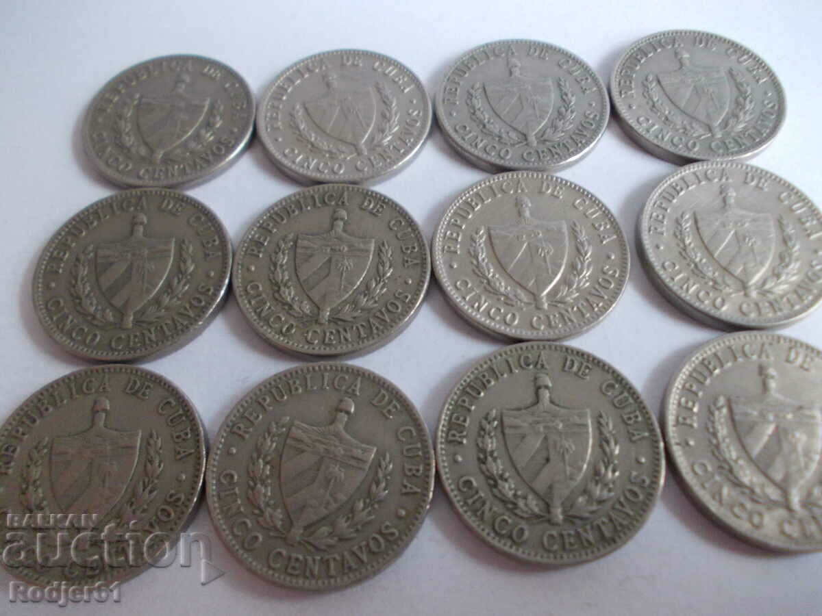 1961 5 centavos Cuba 12 pcs - 5 1961 5 centavos Cuba 12 pcs - 5
