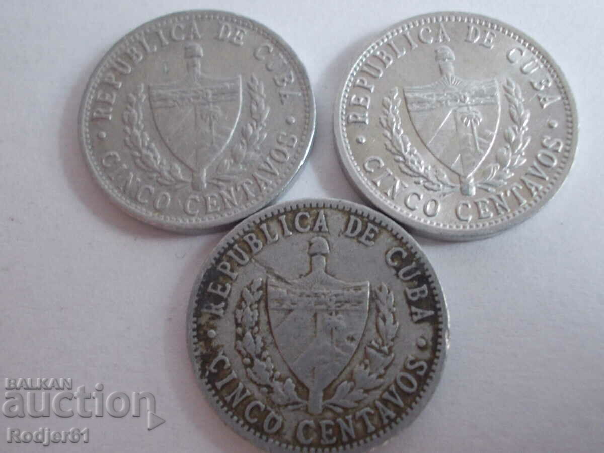 Delivery of 1963 5 centavos Cuba 3 pcs