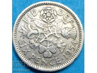 Marea Britanie 6 pence 1954