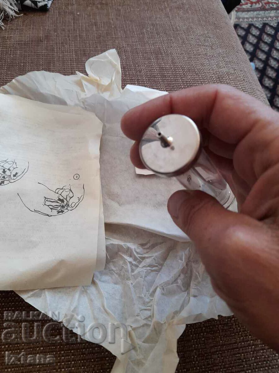 Стара стъклена спринцовка Chirana - 6