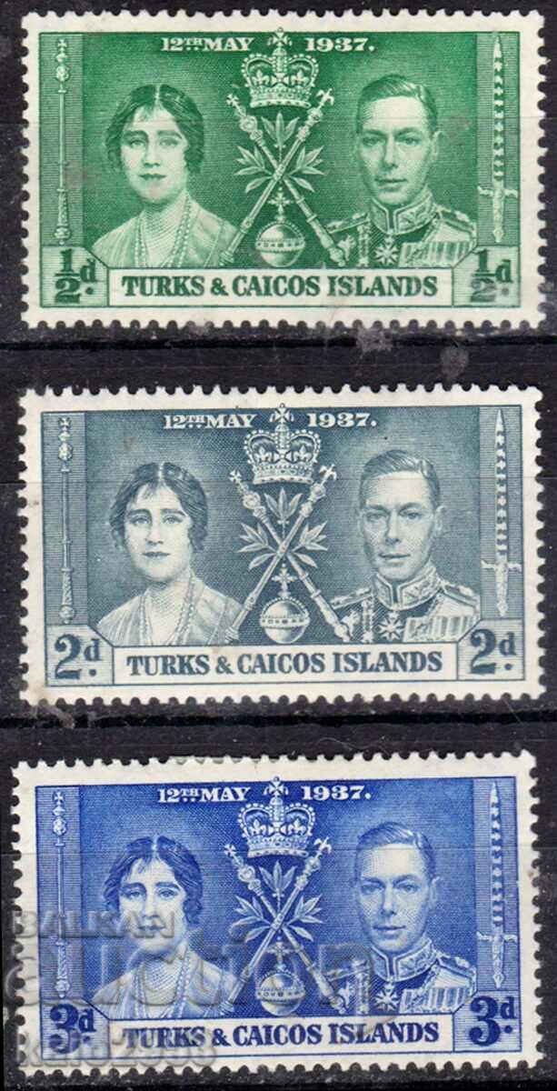 GB/Turks&Calcos Isl.-1937-Coronation-series,MLH