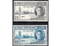 GB/Turks&Calcos Isl.-1946-Win 2nd World.in-a-series,MLH