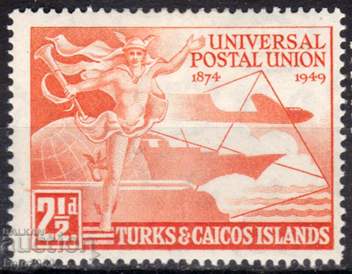 GB/Turks&Calcos Isl.-1949-KGVI-75 UPU, MLH